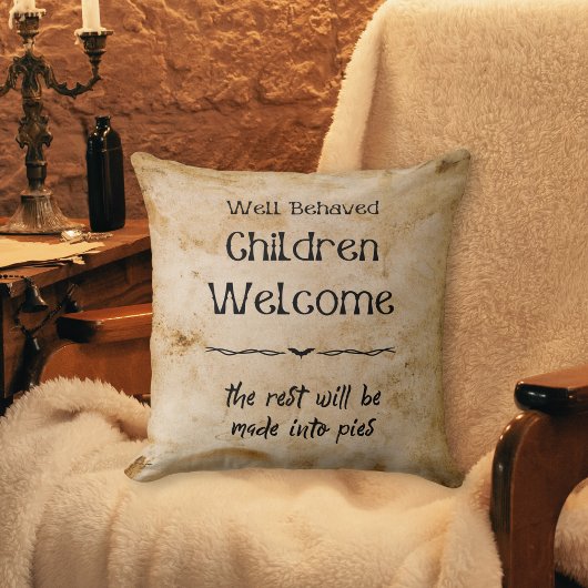 ヴィンテージおもしろいハロウィーンの歓迎こども クッション