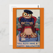 ヴィンテージおもしろいハロウィーンパンプキン ポストカード (正面/裏面)