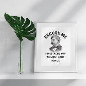 ヴィンテージおもしろいバスルーム口ひげ引用文 ポスター