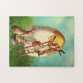 ヴィンテージおもしろいバニーとイースター卵 ジグソーパズル (横)