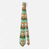 ヴィンテージおもしろいバニーとイースター卵 ネクタイ (正面)
