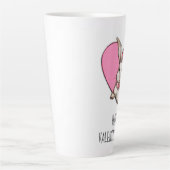 ヴィンテージおもしろいバニー&ハートカスタムバレンタインデー カフェラテマグ (正面)