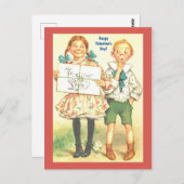 ヴィンテージおもしろいバレンタインデー ポストカード (正面/裏面)