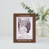 ヴィンテージおもしろいバレンタイン動物カップルデートすることコピー ポストカード (スタンド正面)