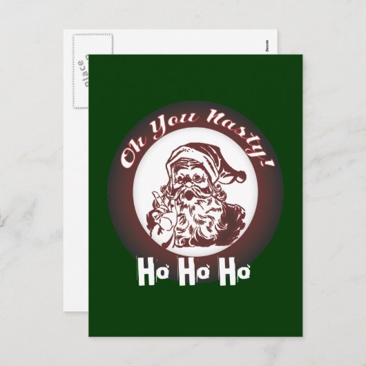 ヴィンテージおもしろいバートサンタレトロクリスマス シーズンポストカード (正面/裏面)