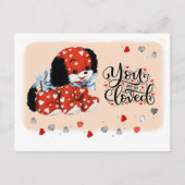ヴィンテージおもしろいパピーバレンタインデイはがき シーズンポストカード (正面)