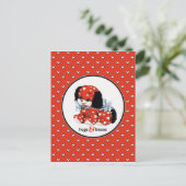 ヴィンテージおもしろいパピーバレンタインデー シーズンポストカード (スタンド正面)