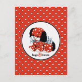 ヴィンテージおもしろいパピーバレンタインデー シーズンポストカード (正面)