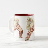 ヴィンテージおもしろいピエロデザイナーコーヒーマグ – ギフト ツートーンマグカップ (正面左)