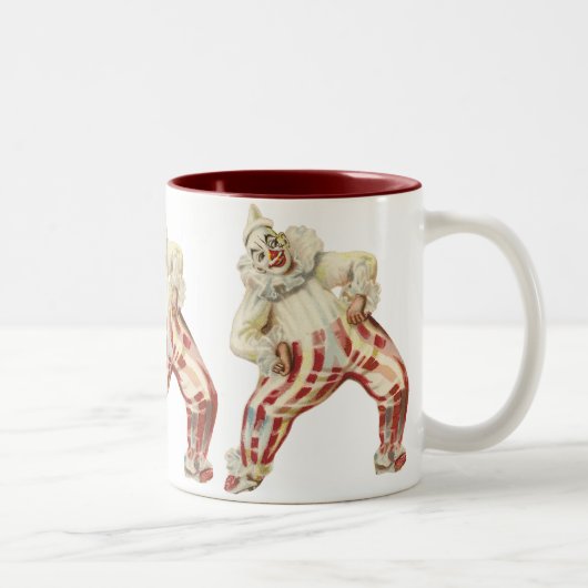 ヴィンテージおもしろいピエロデザイナーコーヒーマグ – ギフト ツートーンマグカップ (右)