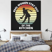 ヴィンテージおもしろいピックボール女子 キャンバスプリント (インサイチュ (寝室))