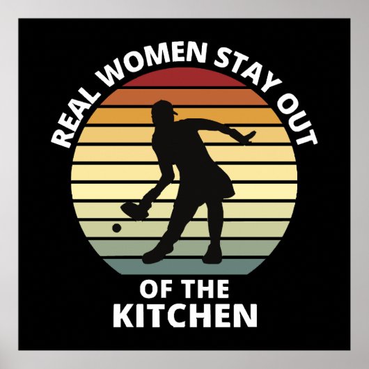 ヴィンテージおもしろいピックボール女子 ポスター (正面)