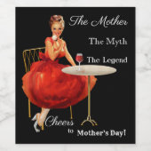 ヴィンテージおもしろいピンアップマザーズデイワインラベル ワインラベル (シングルラベル)