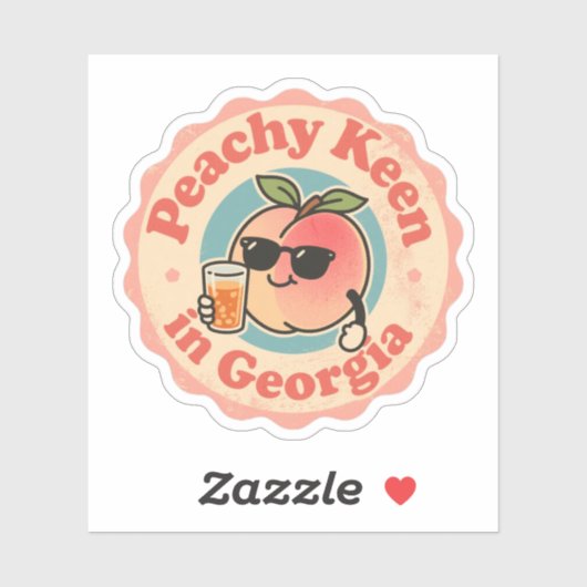 ヴィンテージおもしろいピーチキーンinジョージア・ピーチ シール (シート)