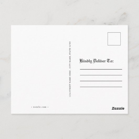 ヴィンテージおもしろいファームガールブーガーストーリー白黒 ポストカード (裏面)