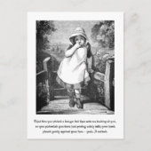 ヴィンテージおもしろいファームガールブーガーストーリー白黒 ポストカード (正面)