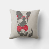 ヴィンテージおもしろいフランスのブルドッグ クッション (裏面)