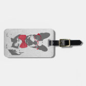 ヴィンテージおもしろいフランスのブルドッグ ラゲッジタグ (正面横)