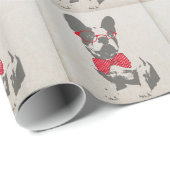 ヴィンテージおもしろいフランスのブルドッグ ラッピングペーパー (ロールコーナー)