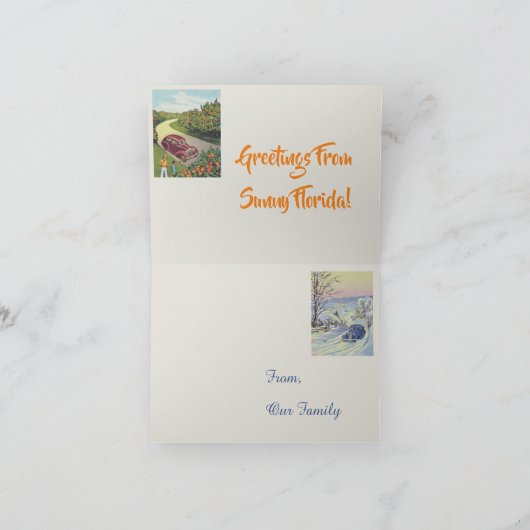 ヴィンテージおもしろいフロリダ折り畳みグリーティングカード カード (内部)