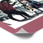 ヴィンテージおもしろいプリントサル歯科医Cat患者付き ポスター (角)