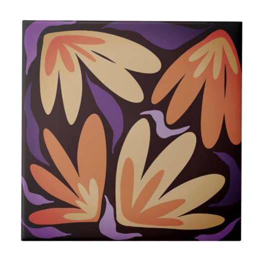 ヴィンテージおもしろいボフローラセラミックタイル タイル (正面)