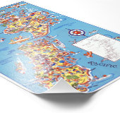 ヴィンテージおもしろいポスターの地図 フォトプリント            (角)