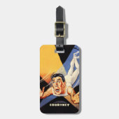 ヴィンテージおもしろいポスタースタイルサーカスAcrobat ラゲッジタグ (正面縦)