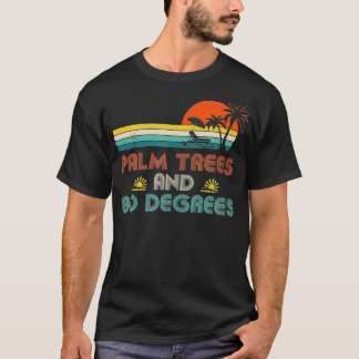 ヴィンテージおもしろいヤシの木と80度 Tシャツ