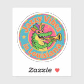 ヴィンテージおもしろいルイジアナアリゲーターマルディグラスジャズ シール (シート)