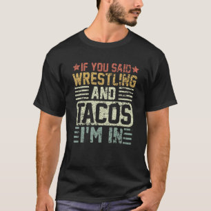 ヴィンテージおもしろいレスリングおよびタコスノベルティスポーツT Tシャツ