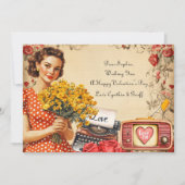 ヴィンテージおもしろいレディーバレンタインフラットホリデーカード シーズンカード (正面)