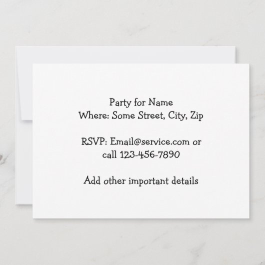 ヴィンテージおもしろいレトロの漫画パーティー 招待状 (裏面)