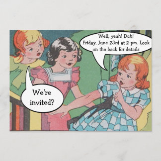 ヴィンテージおもしろいレトロの漫画パーティー 招待状