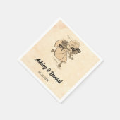 ヴィンテージおもしろいレトロブ素朴ライ漫画結婚ズ スタンダードカクテルナプキン (角)