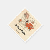 ヴィンテージおもしろいレトロ新婦素朴結婚ズ スタンダードカクテルナプキン (角)