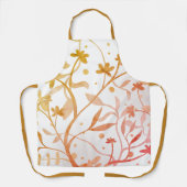 ヴィンテージおもしろいレトロ春の花 エプロン (正面)