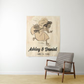 ヴィンテージおもしろいレトロ50sスタイル結婚 タペストリー (インサイチュ)