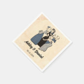 ヴィンテージおもしろいレトロ50s漫画素朴結婚ズ スタンダードカクテルナプキン (角)