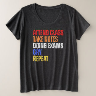 ヴィンテージおもしろいワード学生ことわざレトロ プラスサイズTシャツ