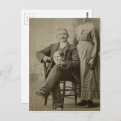 ヴィンテージおもしろい不気味な夫と首のない妻 ポストカード (正面/裏面)