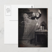 ヴィンテージおもしろい不気味ビクトリアン幽霊ポートレートポスト ポストカード (正面/裏面)