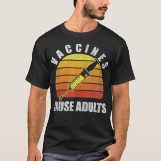 ヴィンテージおもしろい予防接種デザインワクチン治療 Tシャツ