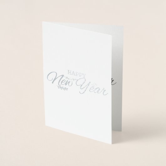 ヴィンテージおもしろい写真-新年-銀 箔カード (正面)