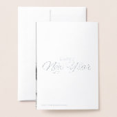 ヴィンテージおもしろい写真-新年-銀 箔カード (裏面封筒付き)