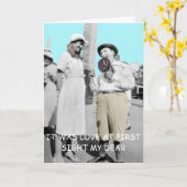 ヴィンテージおもしろい写真LOVE AT FIRST SIGHT カード (黄色い花)