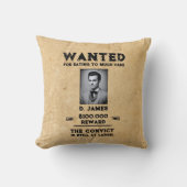 ヴィンテージおもしろい受刑者報酬の指名手配 クッション (正面)
