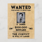 ヴィンテージおもしろい受刑者報酬の指名手配 ポストカード (正面)