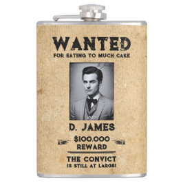 ヴィンテージおもしろい受刑者報酬ウェスタン指名手配 フラスク