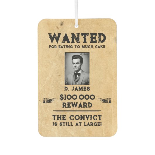 ヴィンテージおもしろい受刑者賞希望誕生日パーティー カーエアーフレッシュナー (正面)